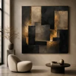Gilded Geometric Living Room Wall Art Canvas Print - Image 6