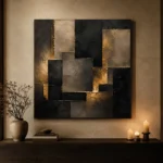Gilded Geometric Living Room Wall Art Canvas Print - Image 7