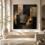 Gilded Geometric Living Room Wall Art Canvas Print - Image 8