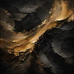 Golden Veil Black Living Room Wall Art Canvas Print