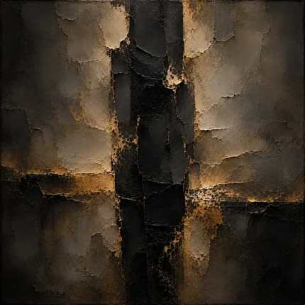 Gilded Obsidian Column Living Room Wall Art Canvas Print