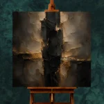 Gilded Obsidian Column Living Room Wall Art Canvas Print - Image 2