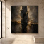 Gilded Obsidian Column Living Room Wall Art Canvas Print - Image 3