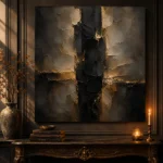 Gilded Obsidian Column Living Room Wall Art Canvas Print - Image 4