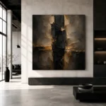 Gilded Obsidian Column Living Room Wall Art Canvas Print - Image 5