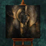 Antique Gold Relic Living Room Wall Art Canvas Print - Image 2
