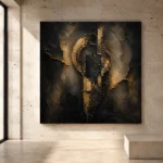 Antique Gold Relic Living Room Wall Art Canvas Print - Image 3