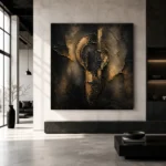 Antique Gold Relic Living Room Wall Art Canvas Print - Image 5