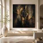 Antique Gold Relic Living Room Wall Art Canvas Print - Image 8