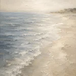 Misted Blue Coastal Living Room Wall Art Canvas Print