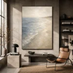 Misted Blue Coastal Living Room Wall Art Canvas Print - Image 3
