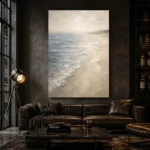 Misted Blue Coastal Living Room Wall Art Canvas Print - Image 4