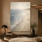Misted Blue Coastal Living Room Wall Art Canvas Print - Image 5