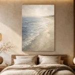 Misted Blue Coastal Living Room Wall Art Canvas Print - Image 6