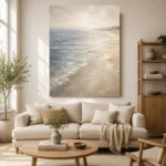Misted Blue Coastal Living Room Wall Art Canvas Print - Image 7