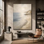 Luminous Tide Coastal Living Room Wall Art Canvas Print - Image 3