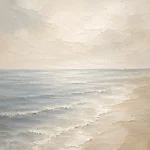 Airy Horizon Coastal Living Room Wall Art Canvas Print