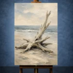 Weathered Driftwood Coastal Living Room Wall Art Canvas Print - Image 2