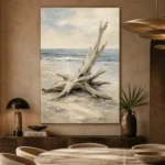 Weathered Driftwood Coastal Living Room Wall Art Canvas Print - Image 5
