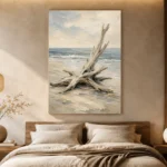 Weathered Driftwood Coastal Living Room Wall Art Canvas Print - Image 6