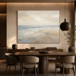 Serene Blue-Gray Coastal Horizon Living Room Wall Art Canvas Print - Image 4