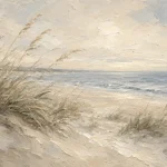 Windswept Dunes Coastal Living Room Wall Art Canvas Print