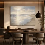 Pearl Tide Line Coastal Living Room Wall Art Canvas Print - Image 4