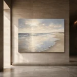 Pearl Tide Line Coastal Living Room Wall Art Canvas Print - Image 5