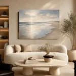 Pearl Tide Line Coastal Living Room Wall Art Canvas Print - Image 6