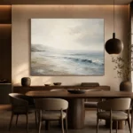 Misty Shoreline Coastal Living Room Wall Art Canvas Print - Image 4