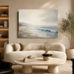 Misty Shoreline Coastal Living Room Wall Art Canvas Print - Image 6