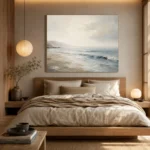Misty Shoreline Coastal Living Room Wall Art Canvas Print - Image 8