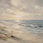 Weathered Shoreline Coastal Living Room Wall Art Canvas Print