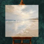 Pearl Horizon Coastal Living Room Wall Art Canvas Print - Image 2