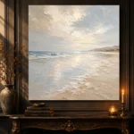 Pearl Horizon Coastal Living Room Wall Art Canvas Print - Image 4