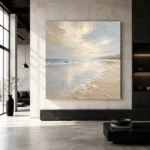 Pearl Horizon Coastal Living Room Wall Art Canvas Print - Image 5