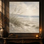 Windswept Dune Grass Coastal Living Room Wall Art Canvas Print - Image 4