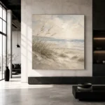 Windswept Dune Grass Coastal Living Room Wall Art Canvas Print - Image 5