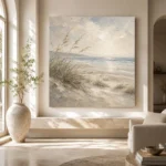 Windswept Dune Grass Coastal Living Room Wall Art Canvas Print - Image 8