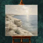 Weathered Limestone Coastal Living Room Wall Art Canvas Print - Image 2