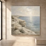 Weathered Limestone Coastal Living Room Wall Art Canvas Print - Image 3