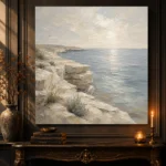 Weathered Limestone Coastal Living Room Wall Art Canvas Print - Image 4
