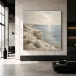 Weathered Limestone Coastal Living Room Wall Art Canvas Print - Image 5