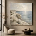 Weathered Limestone Coastal Living Room Wall Art Canvas Print - Image 6