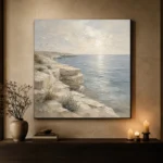 Weathered Limestone Coastal Living Room Wall Art Canvas Print - Image 7