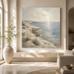Weathered Limestone Coastal Living Room Wall Art Canvas Print - Image 8