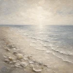 Pearl Shell Shore Coastal Living Room Wall Art Canvas Print