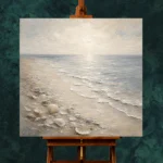 Pearl Shell Shore Coastal Living Room Wall Art Canvas Print - Image 2