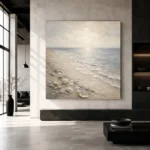 Pearl Shell Shore Coastal Living Room Wall Art Canvas Print - Image 5