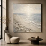 Pearl Shell Shore Coastal Living Room Wall Art Canvas Print - Image 6